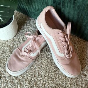 VANS Old Skool Shoe, Women's 8.5 Sepia Rose Pink, Low Top Skate Sneaker